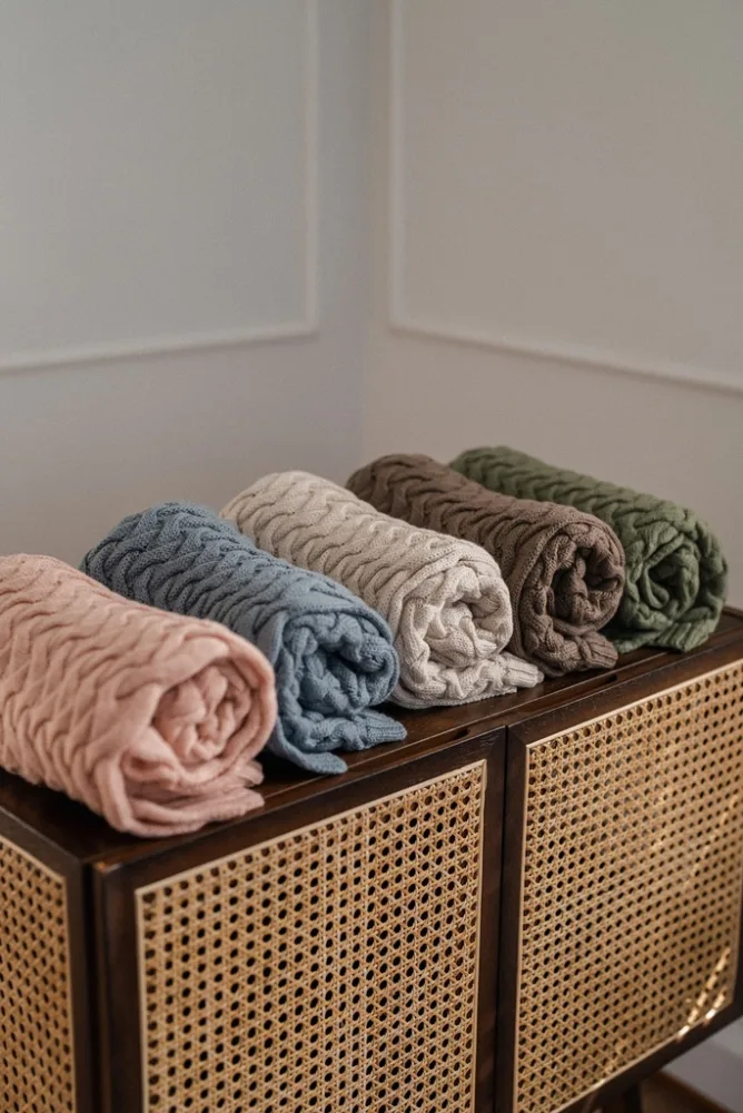 Paturica din lana merino pentru copii 85x85 cm La Millou Stoned Sand