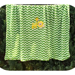 Paturica din microfibra 80x100 cm model Green Zig Zag