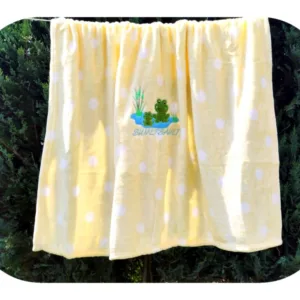 Paturica din microfibra 80x100 cm model Yellow  Frog