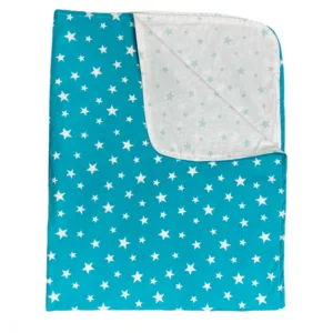 Paturica din panza de bumbac Junior 118x148 cm stelute turquise
