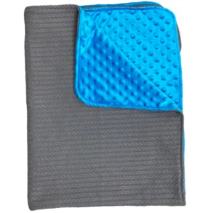 Paturica dubla bumbac tricotat mincky albastru 95x70 cm