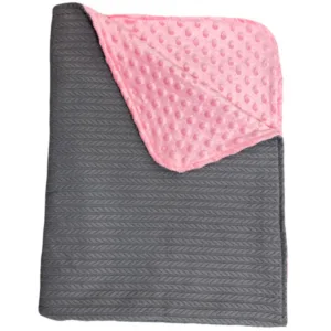 Paturica dubla bumbac tricotat mincky roz 95x70 cm