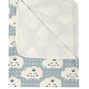 Paturica dubla de vara Junior DeLuxe 100x135 cm norisori zambareti albastri
