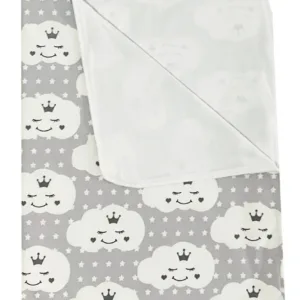 Paturica dubla de vara Junior DeLuxe 100x135 cm norisori zambareti gri