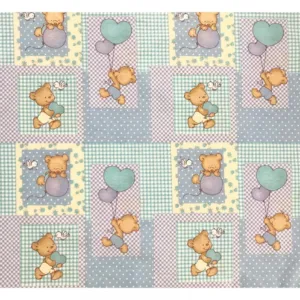 Paturica dubla de vara Junior DeLuxe 100x135 cm ursuleti pe albastru