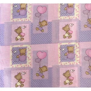 Paturica dubla de vara Junior DeLuxe 100x135 cm ursuleti pe roz