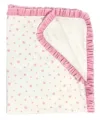 Paturica dubla pentru vara cu volanas stelute roz pe alb
