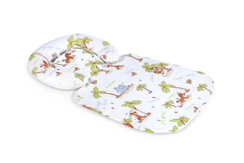 Paturica impermeabila cu tetiera detasabila model Jungle