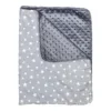 Paturica junior dubla bumbac mincky pufos 145 x110 cm Stelute pe Gri