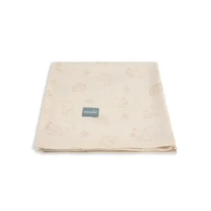 Paturica muselina din bambus 120x120 cm Animale de Epoca Cream Sleepee