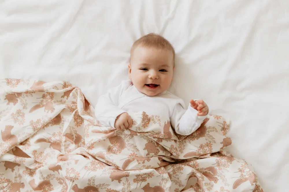 Paturica muselina din bambus 120x120 cm Boho Sand Sleepee