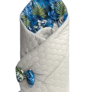 Paturica nou-nascut Sensillo Velvet Wrap Albastra Papagali 75x75 cm