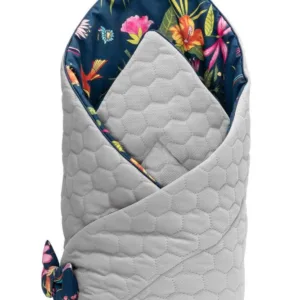 Paturica nou-nascut Sensillo Velvet Wrap colibri albastra 75x75 cm