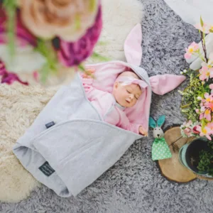Paturica pentru caruciorscaun auto Floo for Baby Footmuff Rabbit Pink