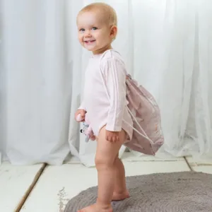 Paturica pentru copii Amy Pasari mint din bambus si rucsacel cadou