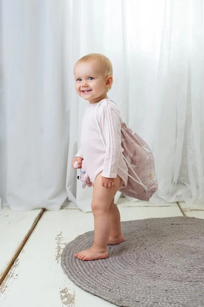 Paturica pentru copii Amy Pasari mint din bambus si rucsacel cadou