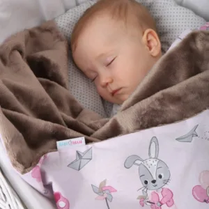 Paturica pentru copii BabyMam pink Rabbit