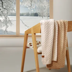 Paturica pentru copii Babyono Bej din lana merinos