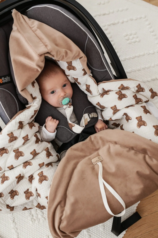 Paturica pentru scaun auto BabyLy Teddy bears