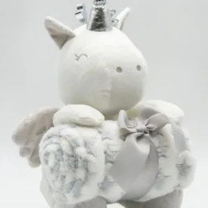 Paturica pufoasa cu jucarie TOY unicorn 25cm Hausmann