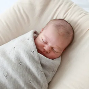 Paturica tricotata BabyLy din lana merino gri