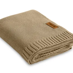 Paturica tricotata de bumbac si bambus Sensillo 100x80 cm bej