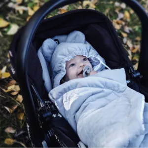 Paturica universala pentru scoica auto din bumbac + catifea Boho bej