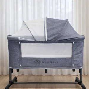 Patut Co-sleeper multifunctional 4 in 1 AppeKids Dreamy Grey cu inclinare antireflux