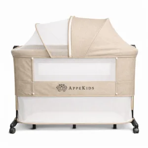 Patut Co-sleeper multifunctional 4 in 1 AppeKids Dreamy Sand cu inclinare antireflux