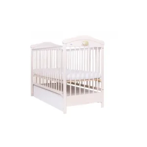 Patut Drewex Hippo cu sertar Alb + Saltea Cocos 12 cm