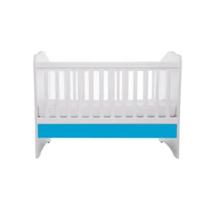 Patut Vessanti Como fara sertar alb cu albastru + saltea cocos 10 cm
