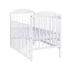 Patut bebe din lemn masiv cu laterala culisabila si inaltime reglabila a saltelei Lulaya alb 120x60 cm