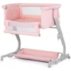 Patut co-sleeper Chipolino Eleganza Pink Marshmallow cu laterala culisanta si pozitie anti-reflux