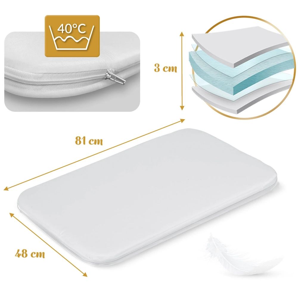 Patut co-sleeper Nukido Gri cu laterala culisanta