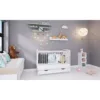 Patut copii din lemn Karly 120x60 alb cu sertar