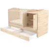 Patut copii transformabil din lemn cu 2 sertare Eva Maxi Kombi 120x70 cm natur
