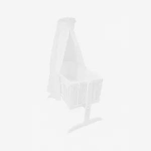 Patut cu sistem de leganare Cristine din lemn masiv si set lenjerie 6 piese