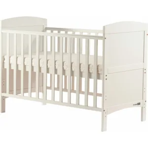 Patut din lemn FreeON Lory transformabil pentru bebe si junior 120x60 cm din lemn de pin si mdf white