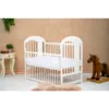 Patut din lemn Qmini  Julia II Elefantel 120x60 cm cu laterala culisanta din lemn de pin Alb