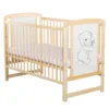 Patut din lemn Timmi BabyNeeds 120x60 cm cu laterala culisanta Natur