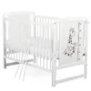 Patut din lemn Timmi BabyNeeds Girafa 120x60 cm cu laterala culisanta Alb