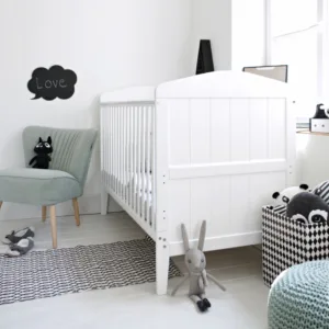Patut din lemn masiv transformabil pentru bebe si junior Hampton + saltea cocos 140 x 70 cm