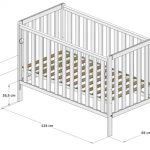 Patut din lemn si MDF pentru copii Nichiduta Bambi Cashmere cu laterala culisanta