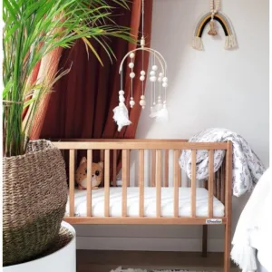 Patut mic co-sleeping din lemn Classic Vintage cu Saltea Cocos Spuma Cocos 90 x 40 x 7 cm