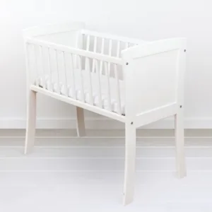 Patut mic co-sleeping din lemn alb cu Saltea Cocos Spuma Cocos 90 x 40 x 7 cm
