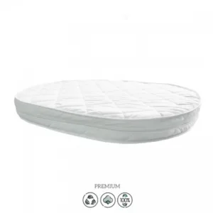 Patut oval pentru copii 90140x70cm LD14 Bej din lemn masiv de fag