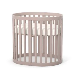 Patut oval pentru copii 90x70 cm LD14 Bej din lemn masiv de fag