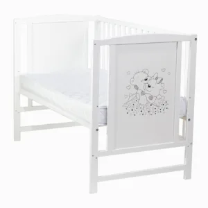 Patut pentru bebelusi 120x60 cm Bears cu laterala detasabila + Saltea Cocos