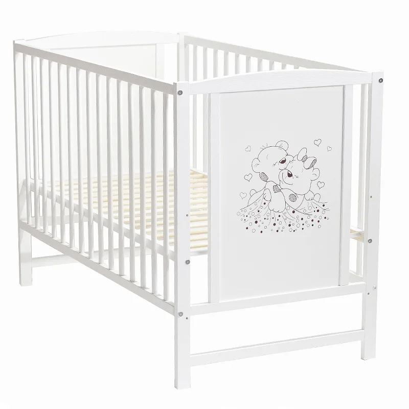 Patut pentru bebelusi din lemn masiv 120x60 cm Bears