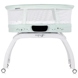 Patut pentru copii Chipolino Sogno 2 in 1 pastel green cu leganare si cantar integrat